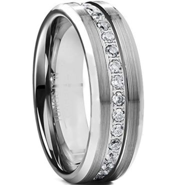 *COI Tungsten Carbide Cubic Zirconia Ring-TG5124