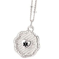 ***COI Titanium Medical Alert Heart Pendant-01094A