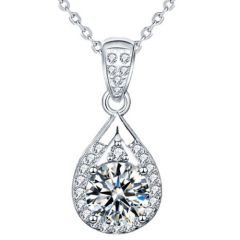 ***COI Sterling Silver 925 1 Carat Solitaire Moissanite Pendant-01103A
