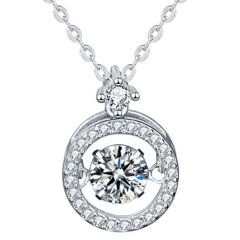 ***COI Sterling Silver 925 1 Carat Solitaire Moissanite Pendant-01104A