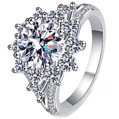 ***COI Sterling Silver 925 3 Carat Moissanite Solitaire Ring-01130A