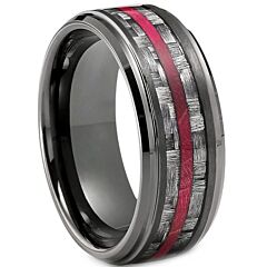 ***COI Black Titanium Carbon Fiber Step Edges Ring-01167A