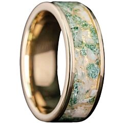 ***COI Gold Tone Titanium Crushed Opal Ring-01168A