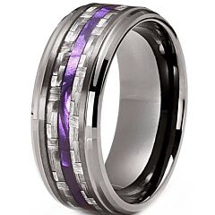 ***COI Titanium Carbon Fiber Step Edges Ring-01176A