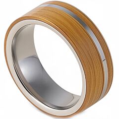 ***COI Titanium Ring With Koa Wood-01212A