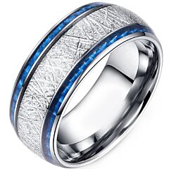 ***COI Titanium Dome Court Ring With Meteorite & Carbon Fiber-01217A