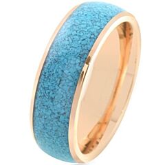 ***COI Gold Tone Titanium Dome Court Ring With Turquoise-01218A