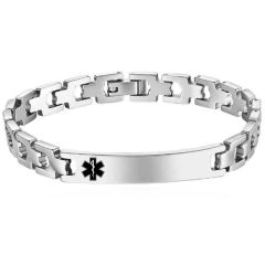 ***COI Titanium Medical Alert Bracelet With Steel Clasp(Length: 8.27 inches)-01283A