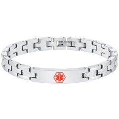 ***COI Titanium Medical Alert Bracelet With Steel Clasp(Length: 7.48 inches)-01363A
