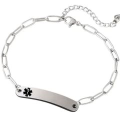 ***COI Titanium Black/Gold Tone/Rose/Silver Medical Alert Bracelet With Steel Clasp(Length: 8.27 inches)-01403A