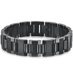 ***COI Black Tungsten Carbide Bracelet With Steel Clasp(Length: 8.27 inches) -01473A