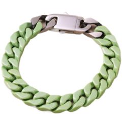 ***COI Titanium Green Ceramic Bracelet With Steel Clasp(Length: 8.66 inches)-01511A