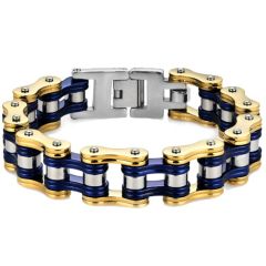 ***COI Titanium Black/Silver Ceramic Bracelet With Steel Clasp(Length: 8.66 inches)-01523A