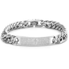 ***COI Titanium Cross Prayer Bracelet With Steel Clasp(Length: 9.06 inches)-01566A