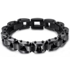 ***COI Black Titanium Bracelet With Steel Clasp(Length: 8.66 inches)-01570A