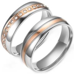 ***COI Titanium Rose Silver Ring With/Without Cubic Zirconia-01584A