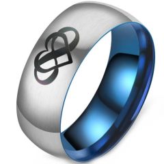 ***COI Titanium Blue Silver Infinity Love Dome Court Ring-01587A