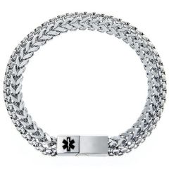 ***COI Titanium Medical Alert Bracelet With Steel Clasp(Length: 8.27 inches)-01650A