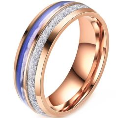 ***COI Rose Titanium Meteorite & Camouflage Dome Court Ring-01890A