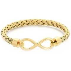 ***COI Titanium Gold Tone/Silver Infinity Bracelet With Steel Clasp(Length: 7.48 inches)-01943A