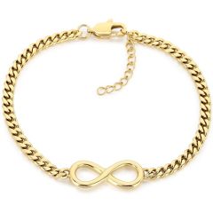 ***COI Titanium Gold Tone/Silver Infinity Bracelet With Steel Clasp(Length: 7.09 inches)-01947A