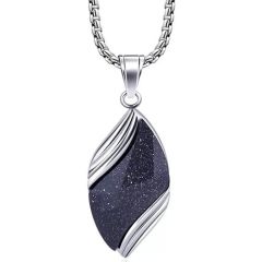 ***COI Titanium Black Meteorite Pendant-01989A