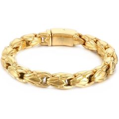 ***COI Titanium Silver/Gold Tone Bracelet With Steel Clasp(Length: 8.66 inches)-01991A