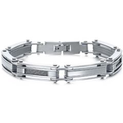 ***COI Titanium Silver/Gold Tone/Gold Tone Silver Wire Bracelet With Steel Clasp(Length: 8.78 inches)-01992A