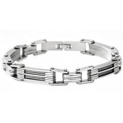 ***COI Titanium Silver/Gold Tone Silver Wire Bracelet With Steel Clasp(Length: 8.85 inches)-01995A