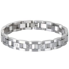 ****COI Titanium Black/Gold Tone/Silver Screws Bracelet With Steel Clasp(Length: 8.27 inches)-02076A