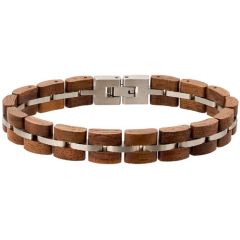 ****COI Titanium Koa Wood Bracelet With Steel Clasp(Length: 8.66 inches)-02112A