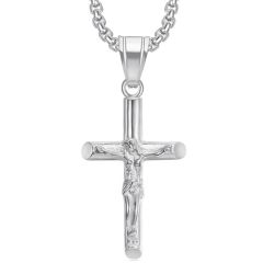 ****COI Titanium Gold Tone/Silver Jesus Cross Pendant-02166A
