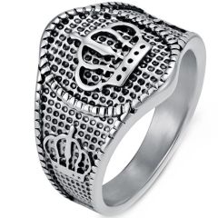 ****COI Titanium Gold Tone/Silver Crown Ring-02216A