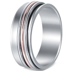 ****COI Titanium Silver Gold Tone/Rose Ring-02233A