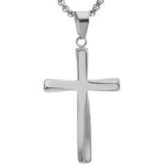 ****COI Titanium Black/Gold Tone/Silver Cross Pendant-02258A