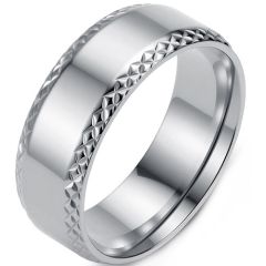 ****COI Titanium Black/Gold Tone/Silver Couple Wedding Ring-02266A