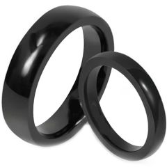 *COI Black Tungsten Carbide Dome Court Ring - TG1619