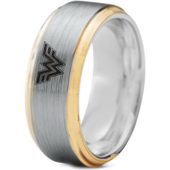 *COI Tungsten Carbide Gold Tone Silver Wonder Women Ring-TG3233