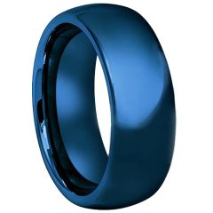 COI Blue Tungsten Carbide Dome Court Ring - TG4420