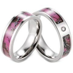 COI Tungsten Carbide Pink Camo Ring - TG4677(Size US5)