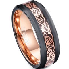 COI Tungsten Carbide Black Rose Dragon Ring - TG4729