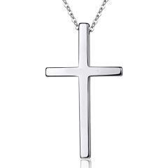 COI Tungsten Carbide Cross Pendant With Stainless Steel Chain(Length: 24 inches)-TG5261