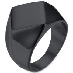 COI Titanium Black/Silver/Gold Tone Signet Ring-5585