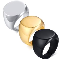 COI Titanium Black/Silver/Gold Tone Signet Ring-5587