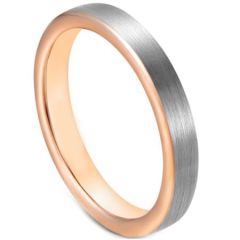 COI Tungsten Carbide Rose Silver Pipe Cut Flat Ring-5627