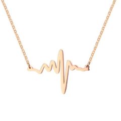 COI Rose Titanium Heartbeat Necklace-JT5651