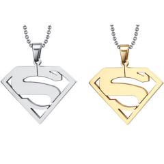 COI Titanium Silver/Gold Tone Super Man Pendant-5653