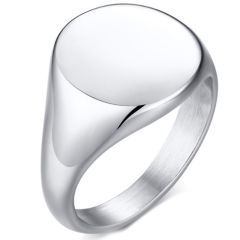 COI Titanium Gold Tone/Silver Signet Ring-5724