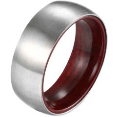 COI Titanium Dome Court Ring With Wood-5901