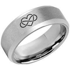 **COI Tungsten Carbide Infinity Heart Beveled Edges Ring-5973